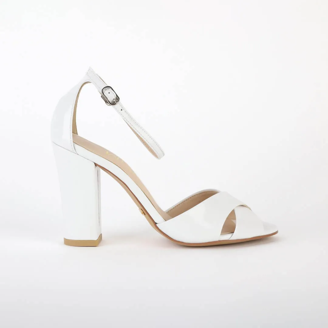 ALOVE PATENT - block heel sandal