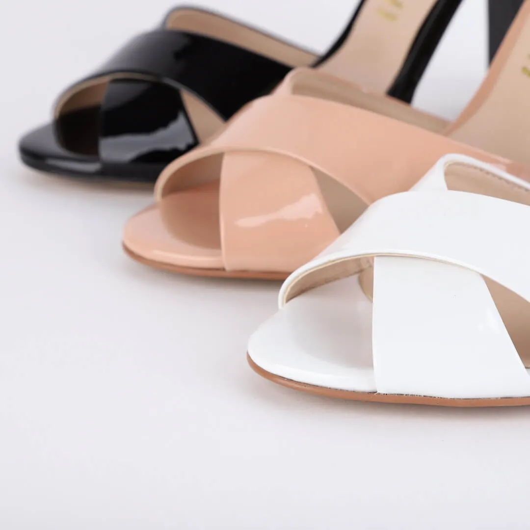 ALOVE PATENT - block heel sandal