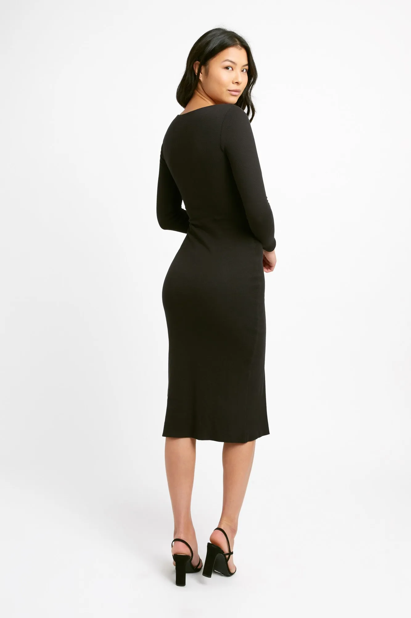 Beccy Button Long Sleeve Dress