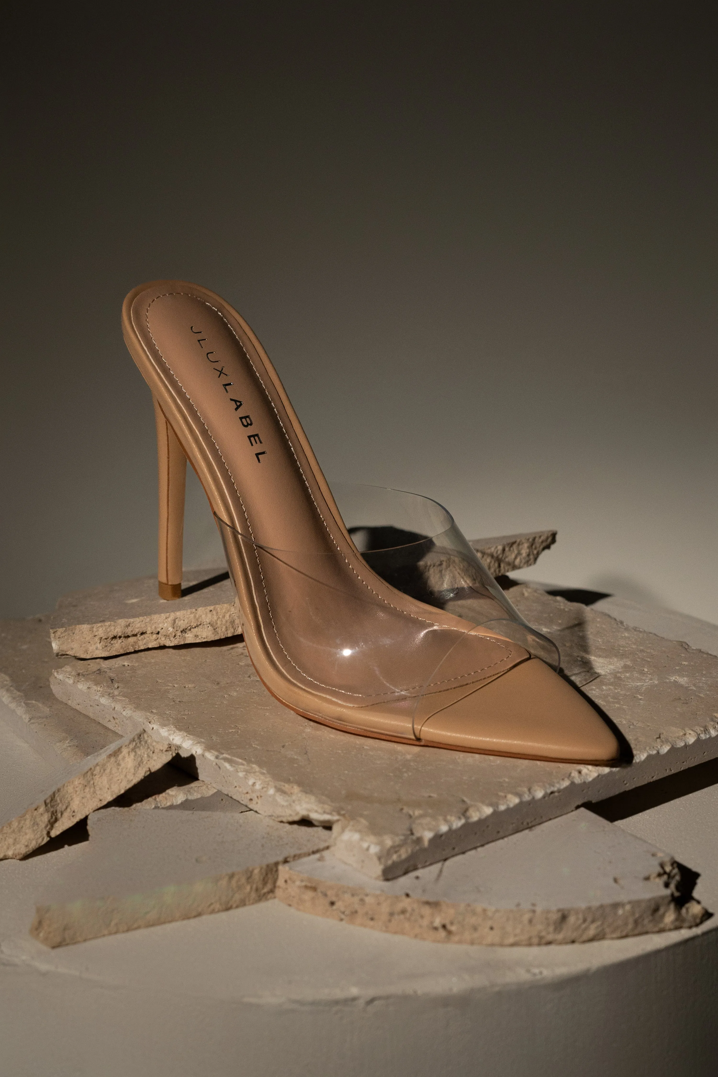 Beige Adora Clear Strap Heel