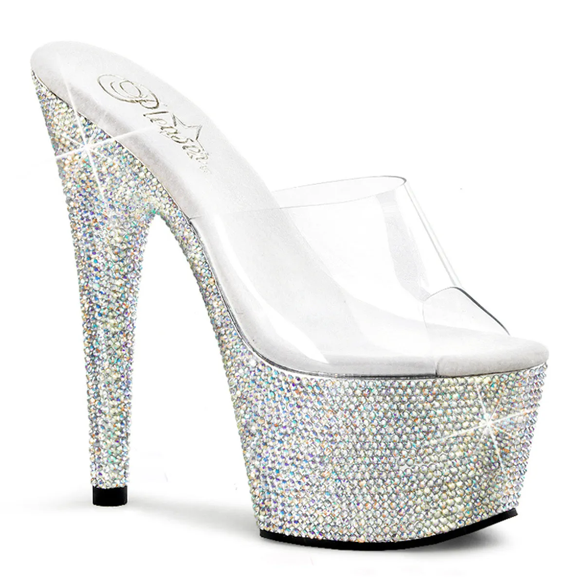 BEJEWELED-701DM  Inch Rhinestone Stripper Shoes