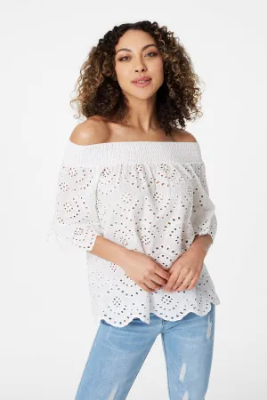 Broderie Anglaise Bardot Blouse