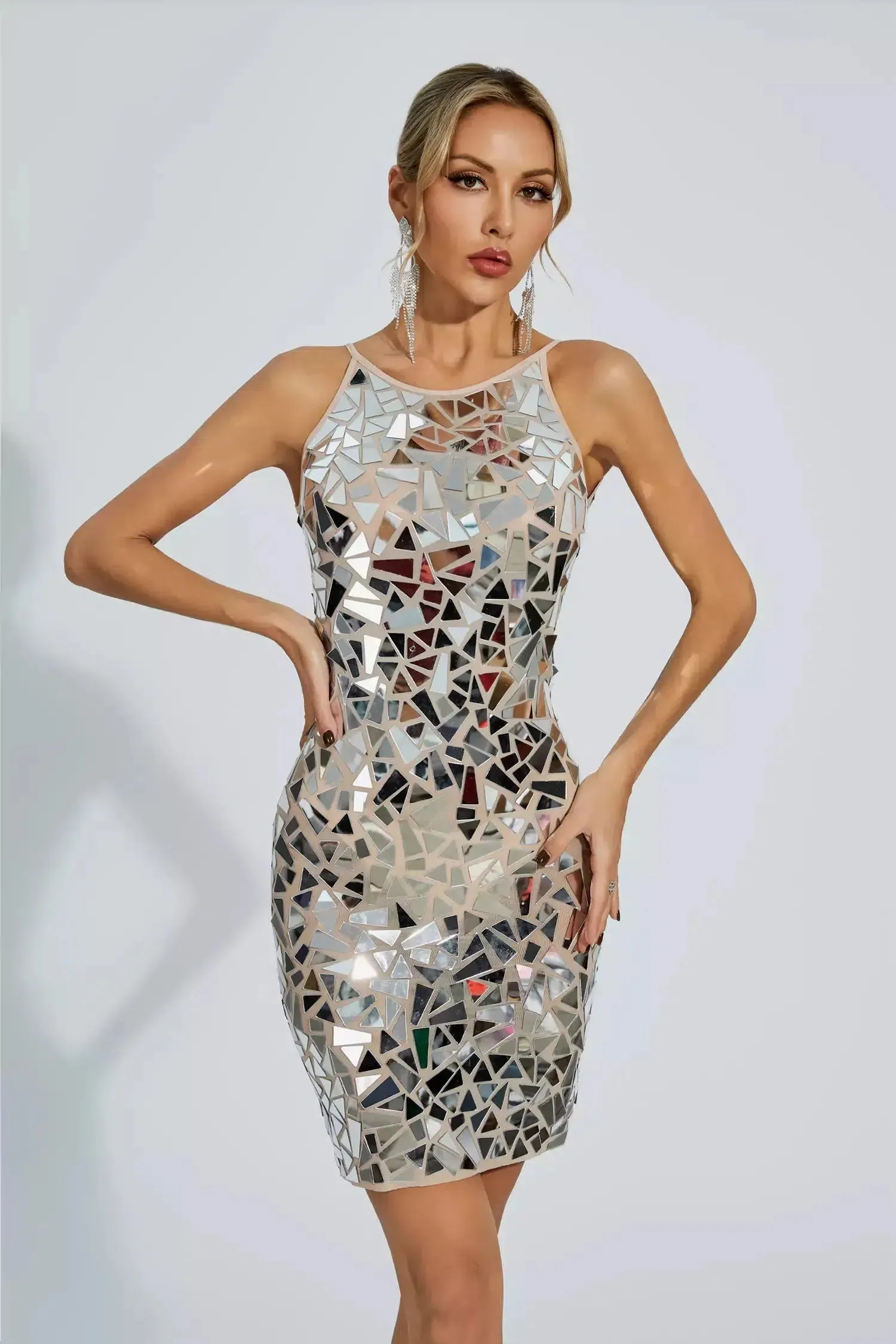 Calisse – Mirrored sequins – Luxe slip dress