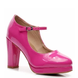 Claudia - Pink Vegan Patent - Street Sole