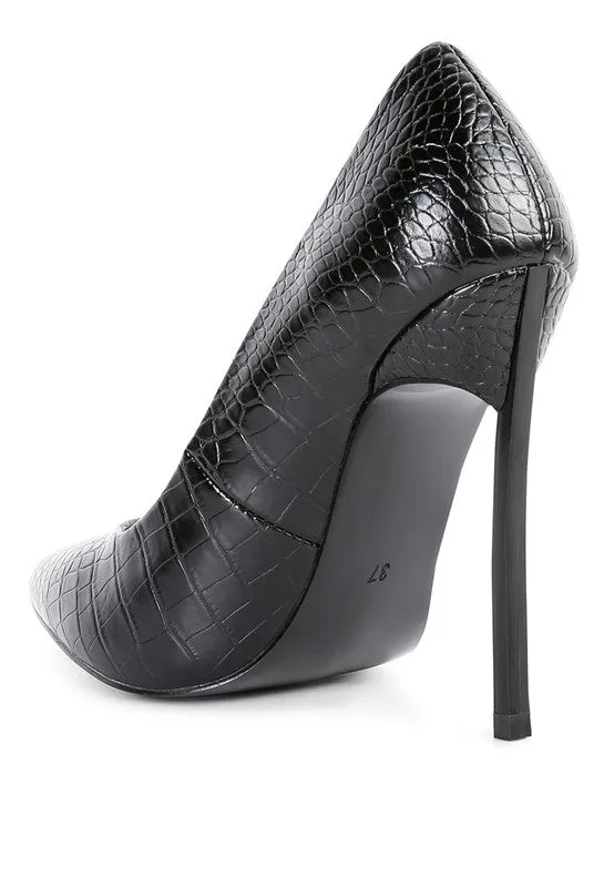 Croc Crush-  Stiletto Heel Pumps