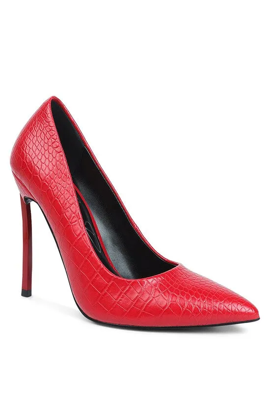 Croc Crush-  Stiletto Heel Pumps