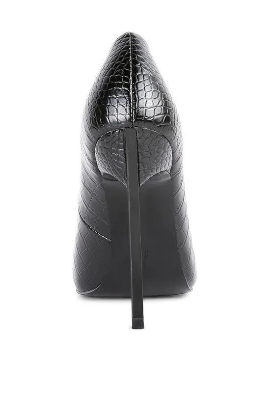 Croc Crush-  Stiletto Heel Pumps