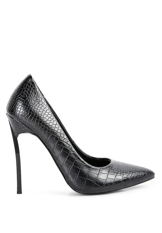 Croc Crush-  Stiletto Heel Pumps