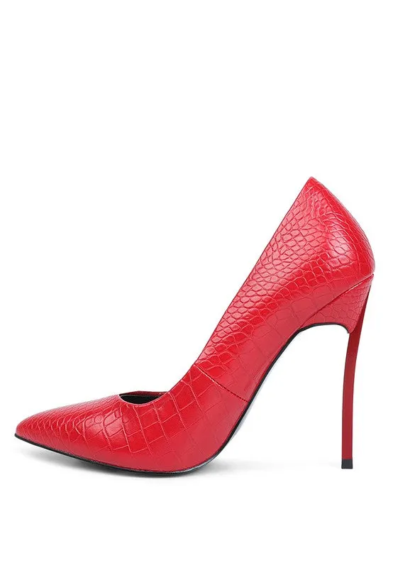 Croc Crush-  Stiletto Heel Pumps