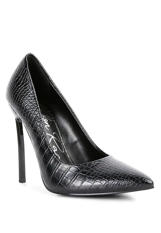 Croc Crush-  Stiletto Heel Pumps