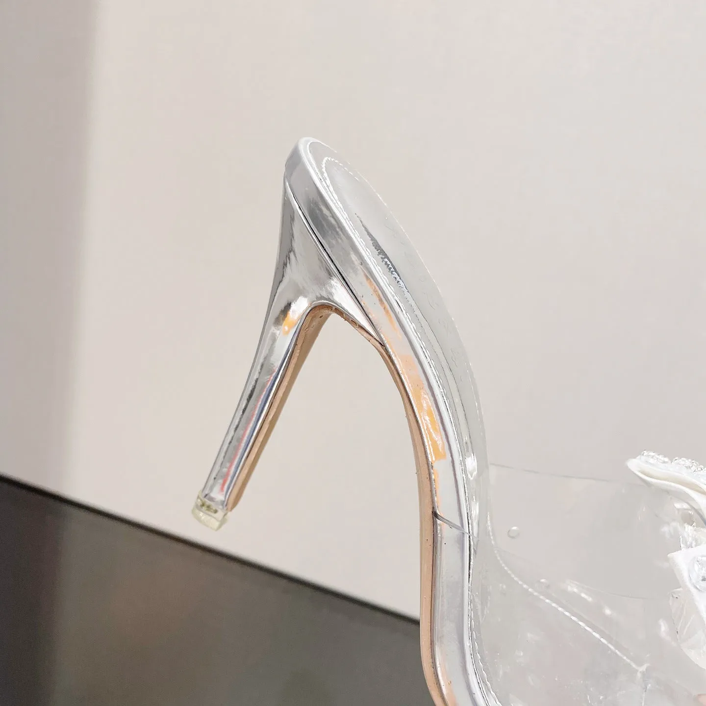 Crystal Bowknot PVC Transparent Heels