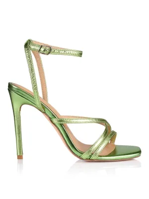 Dagger Stiletto Heels - Lime Green Metallic