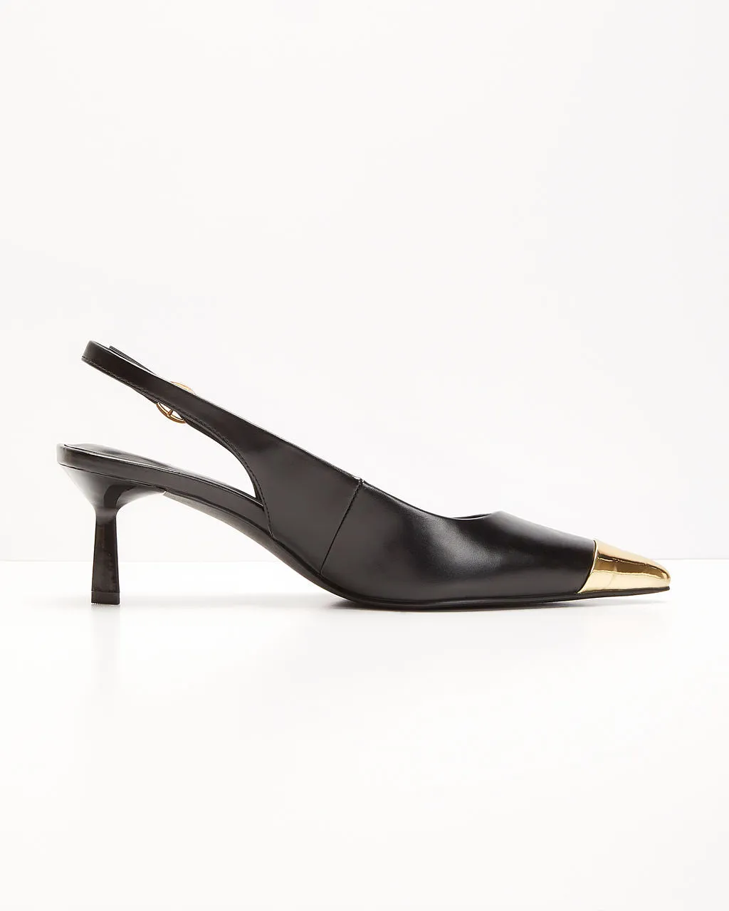 Denzel Metallic Tip Slingback Heels