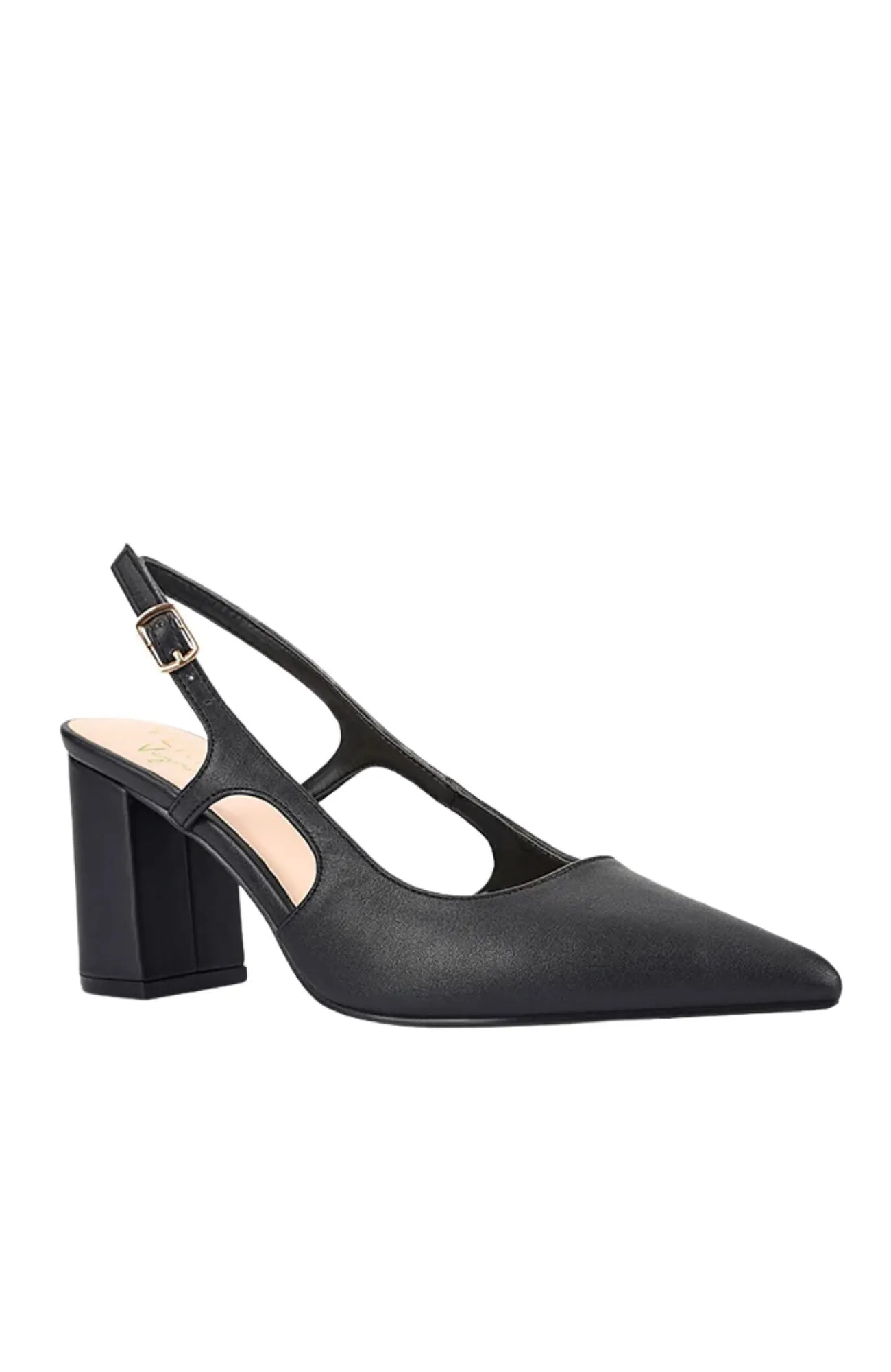 Elton Slingback Block Heels Black