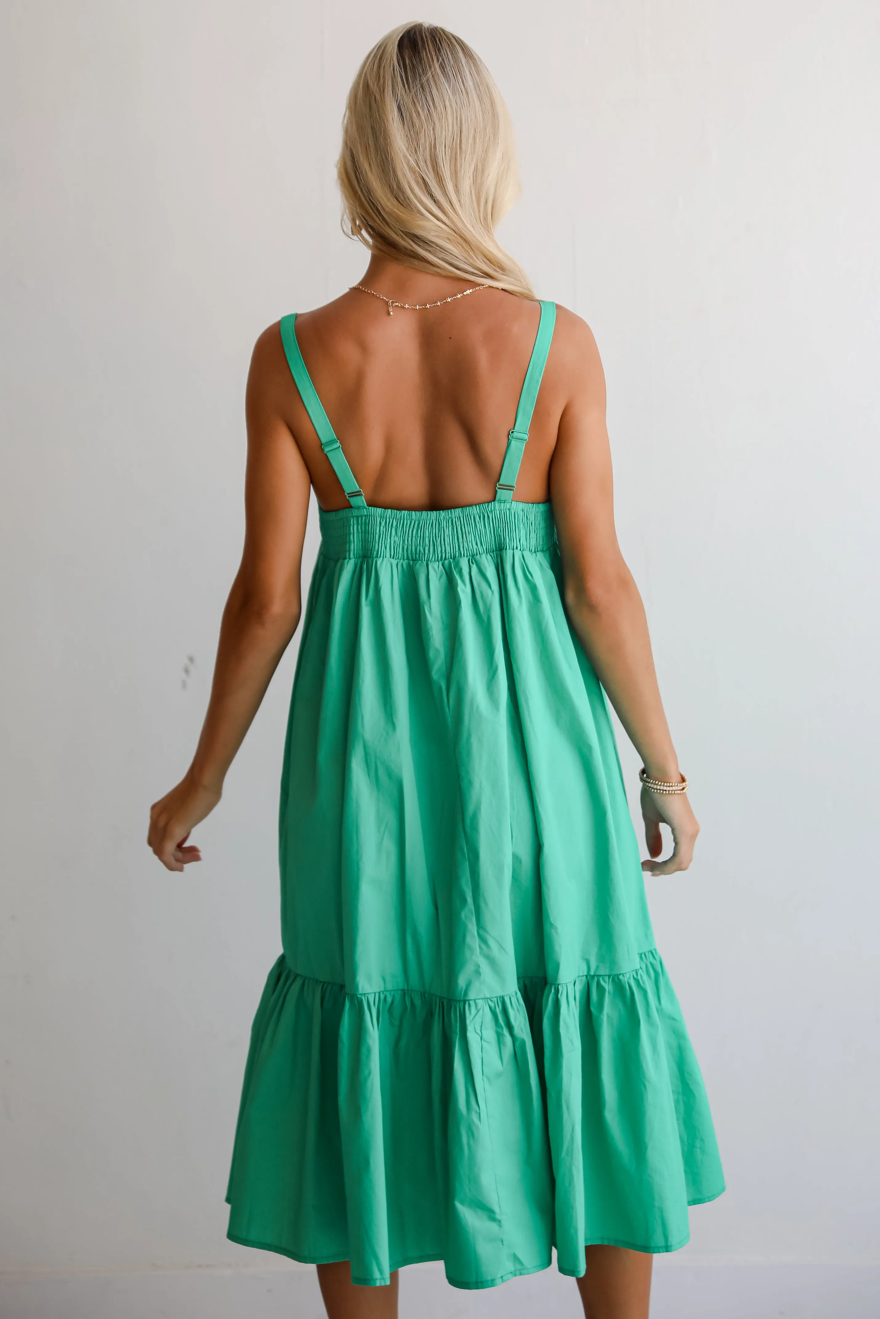 FINAL SALE - Sophisticated Influence Green Midi Dress