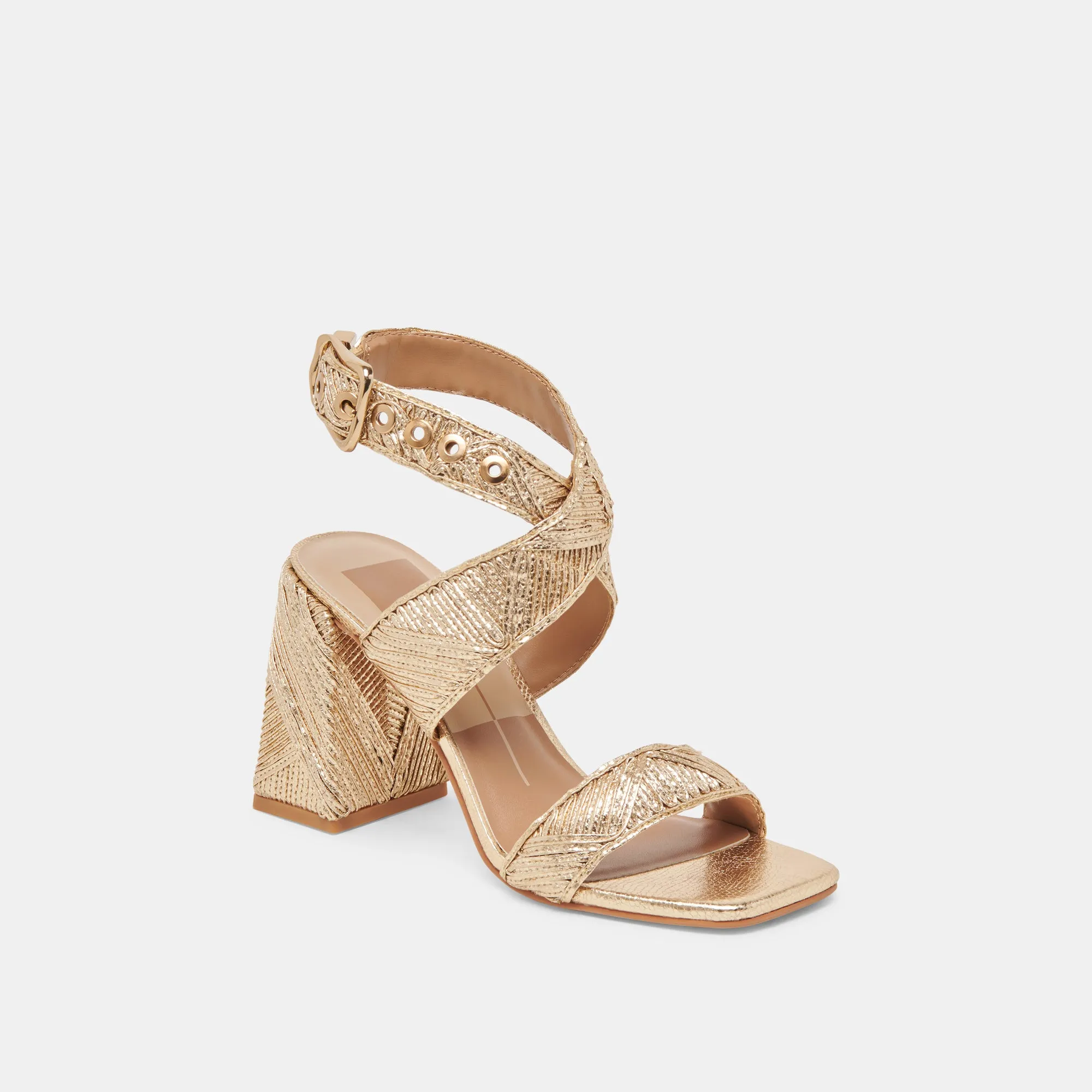 FINNY DECO HEELS GOLD WOVEN STELLA