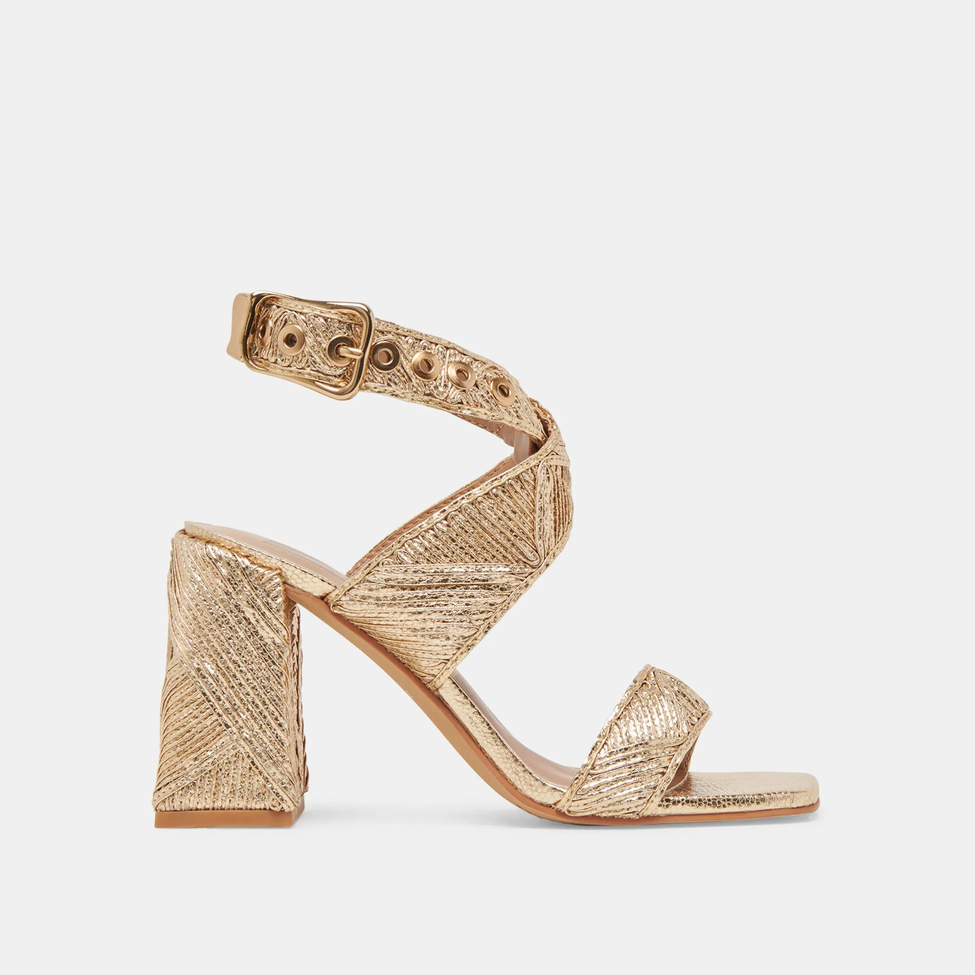 FINNY DECO HEELS GOLD WOVEN STELLA