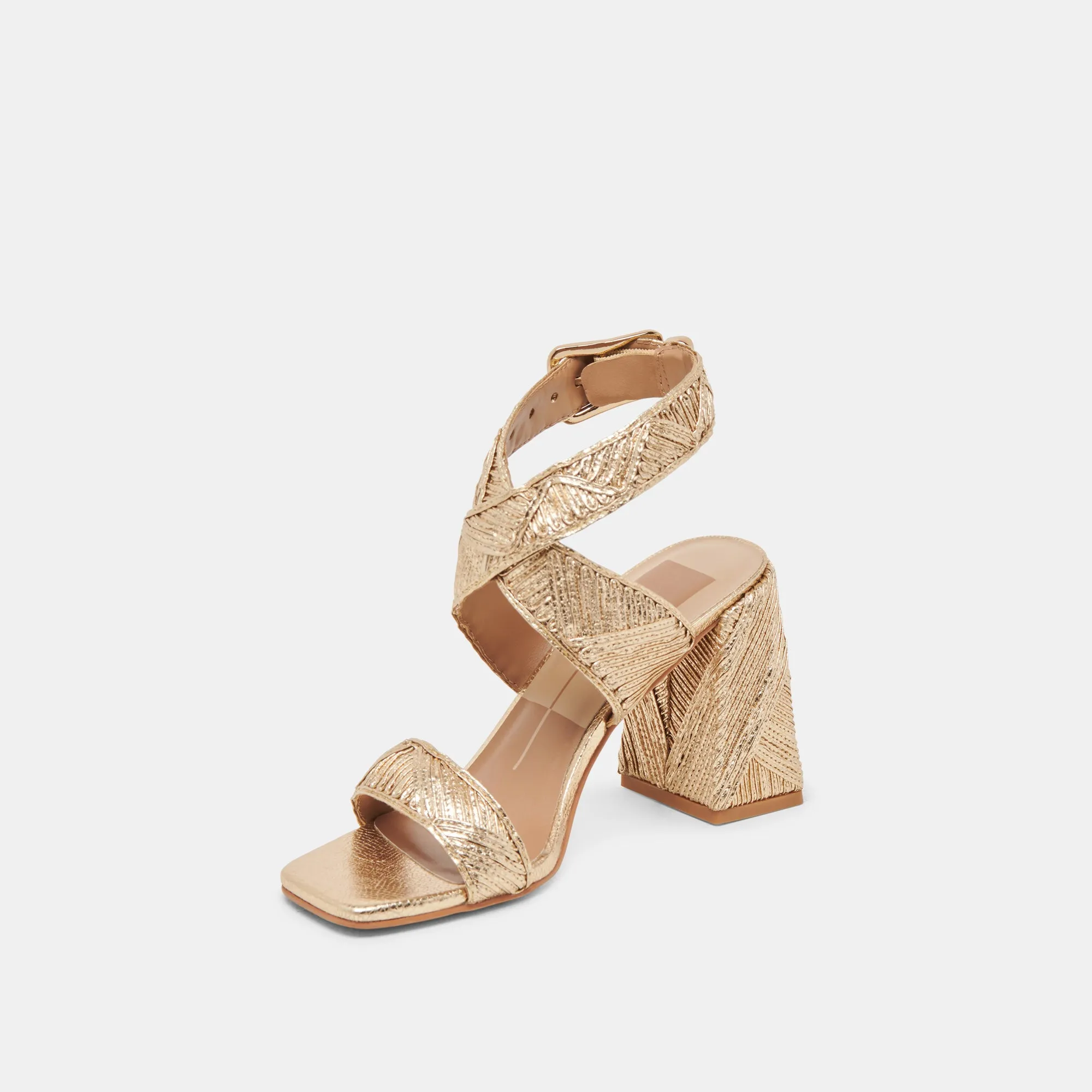 FINNY DECO HEELS GOLD WOVEN STELLA