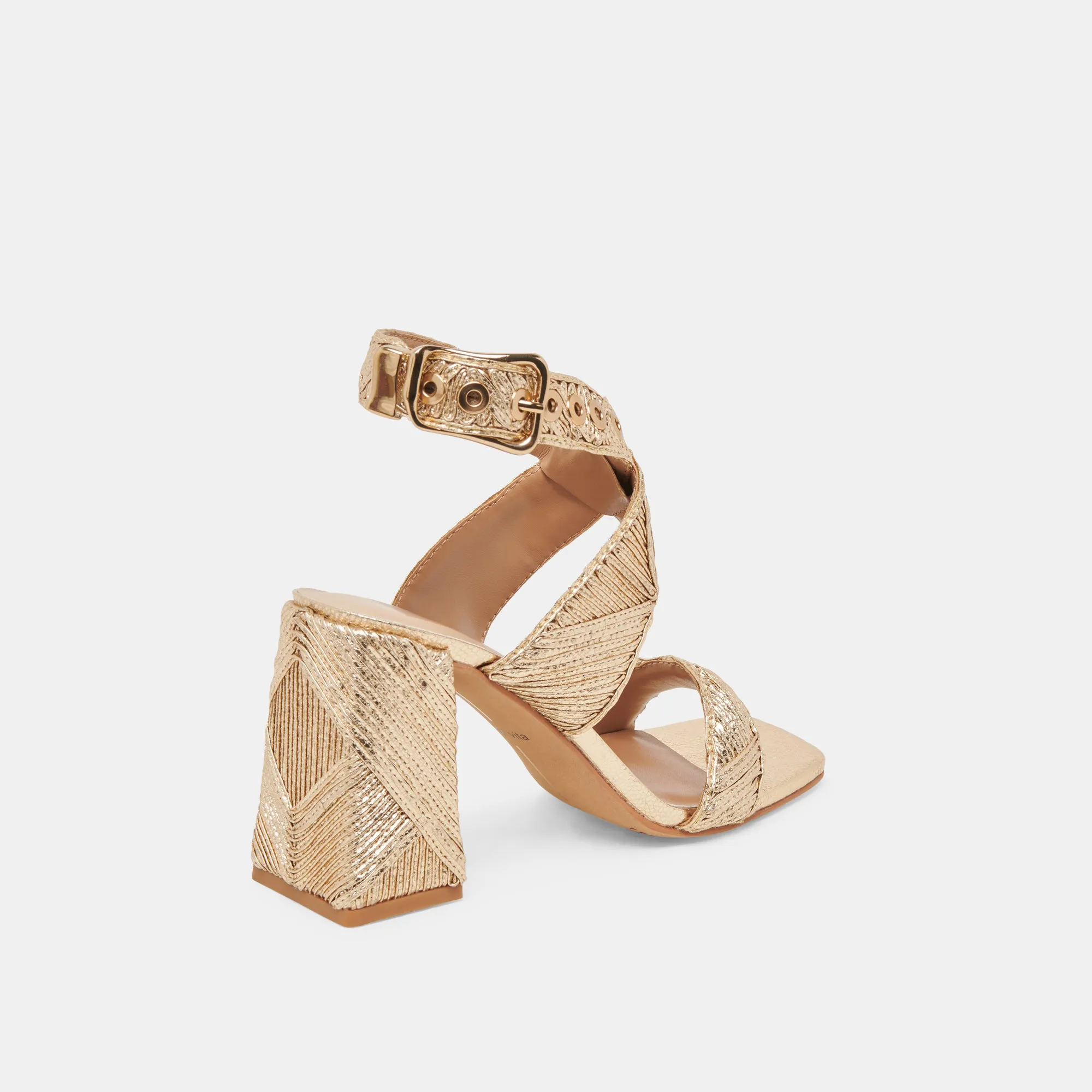 FINNY DECO HEELS GOLD WOVEN STELLA