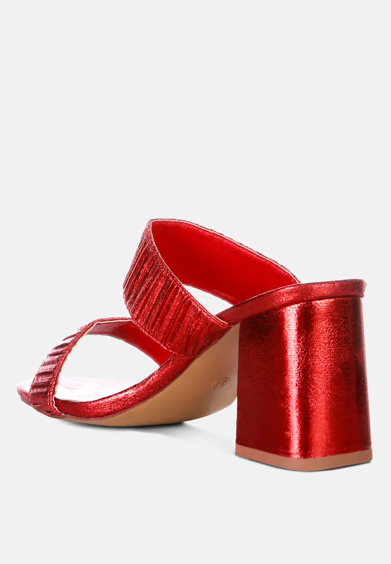 Giblet Metallic Slip On Block Heels