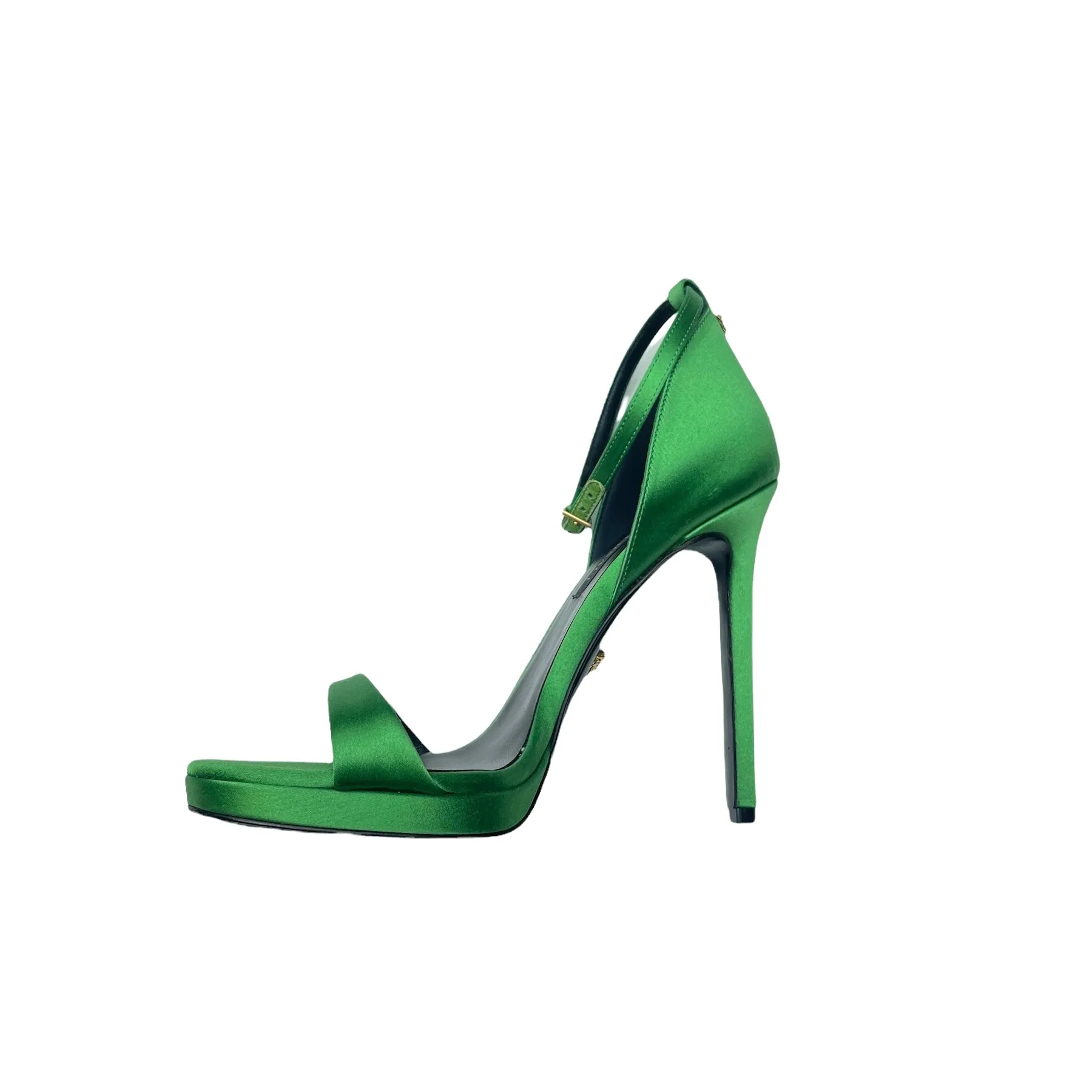 Green Satin High Heels - 9