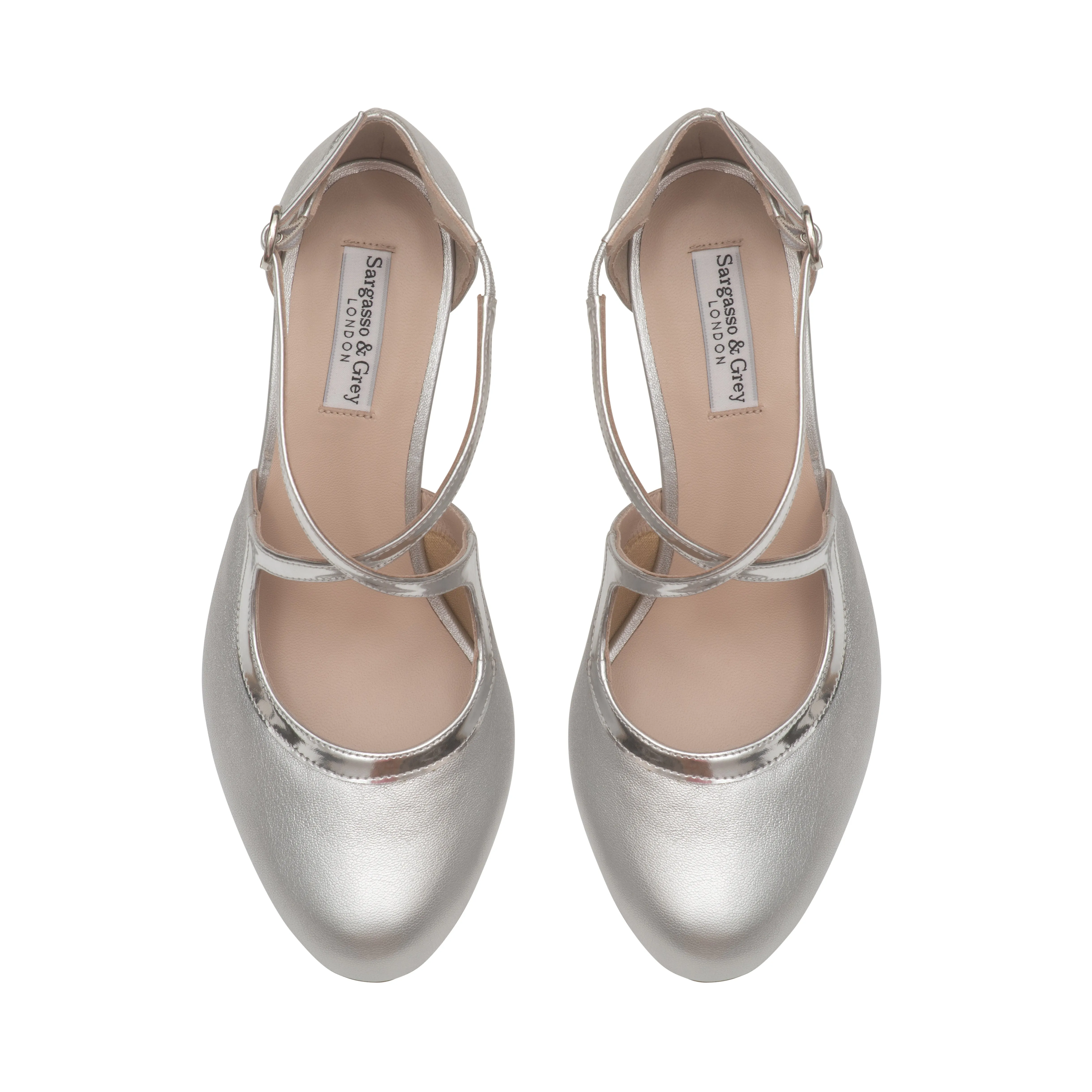 Greta Extra-Wide Fit Heels - Silver Leather