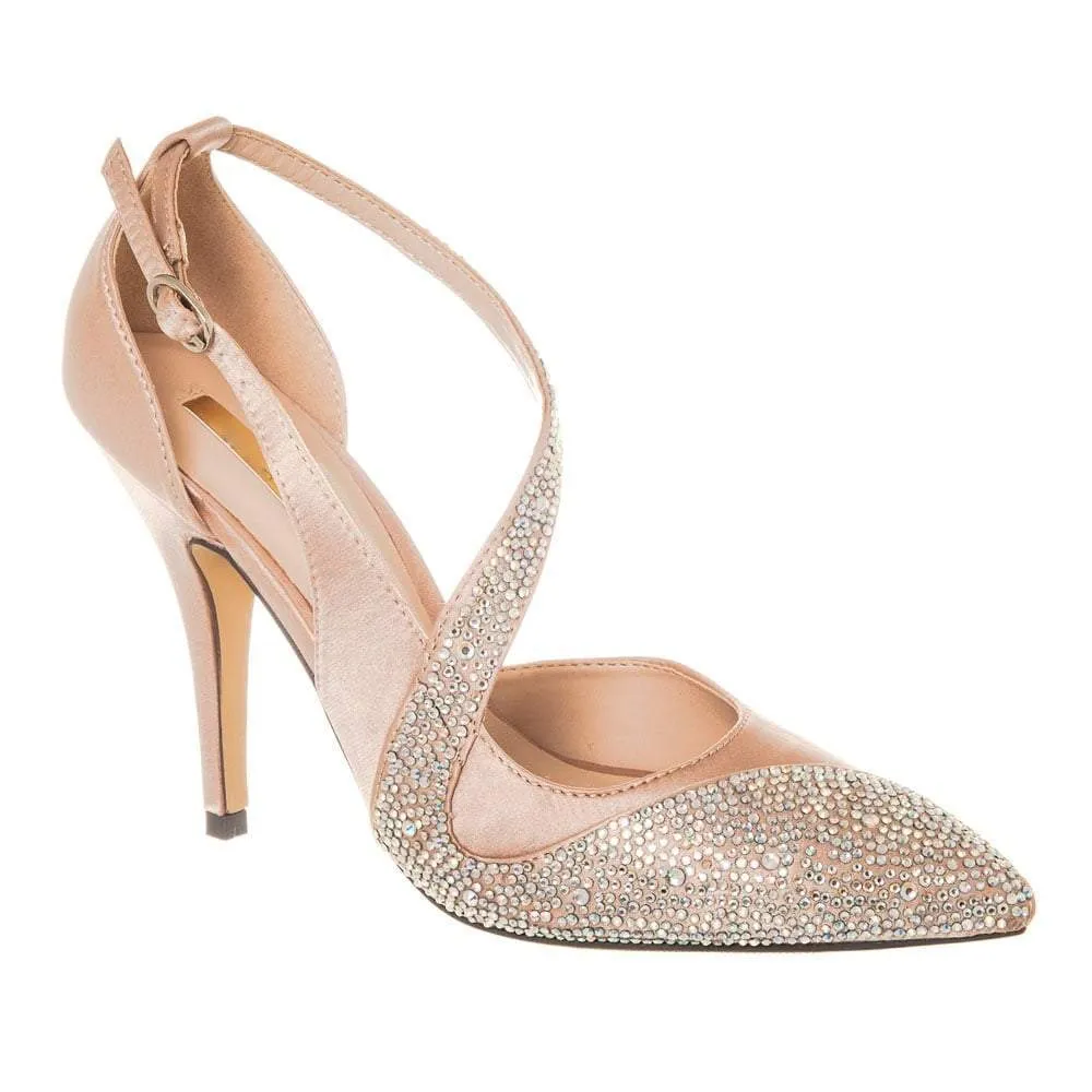 High Stiletto Heel Pointed Toe Diamante Court Shoe