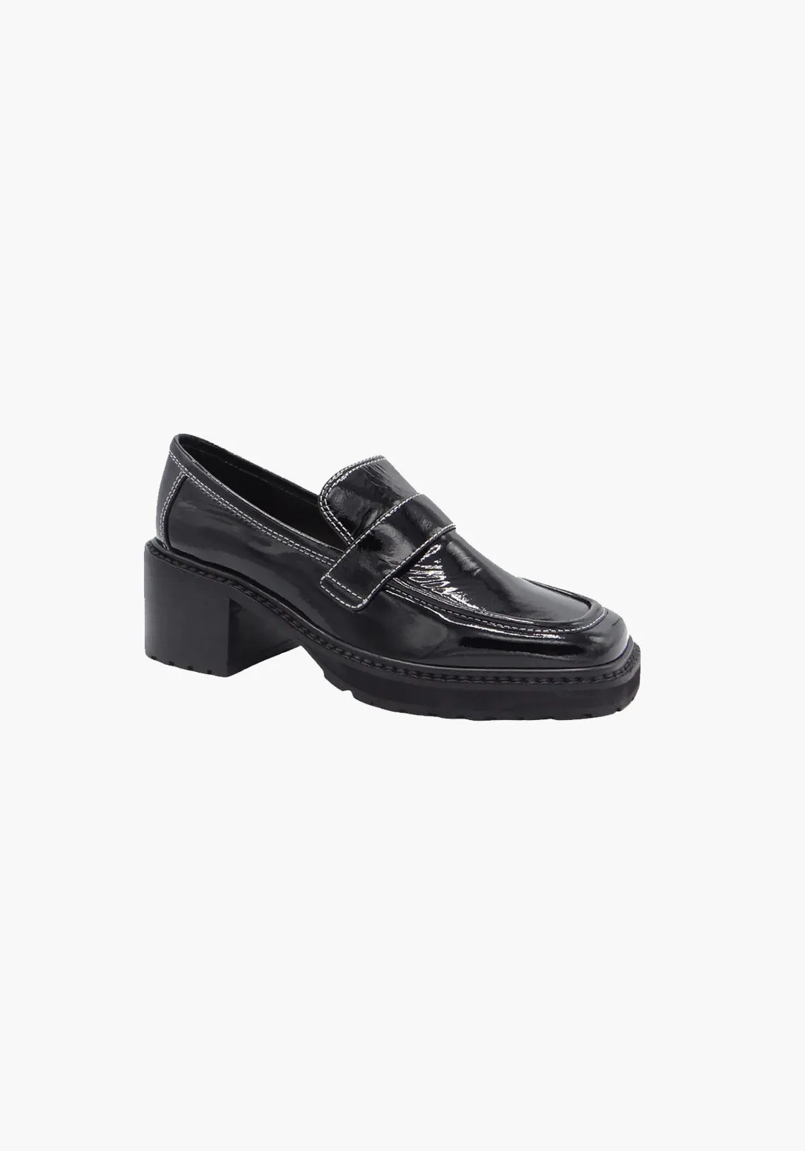 JACINTA LOAFER BLACK CRINKLE PATENT