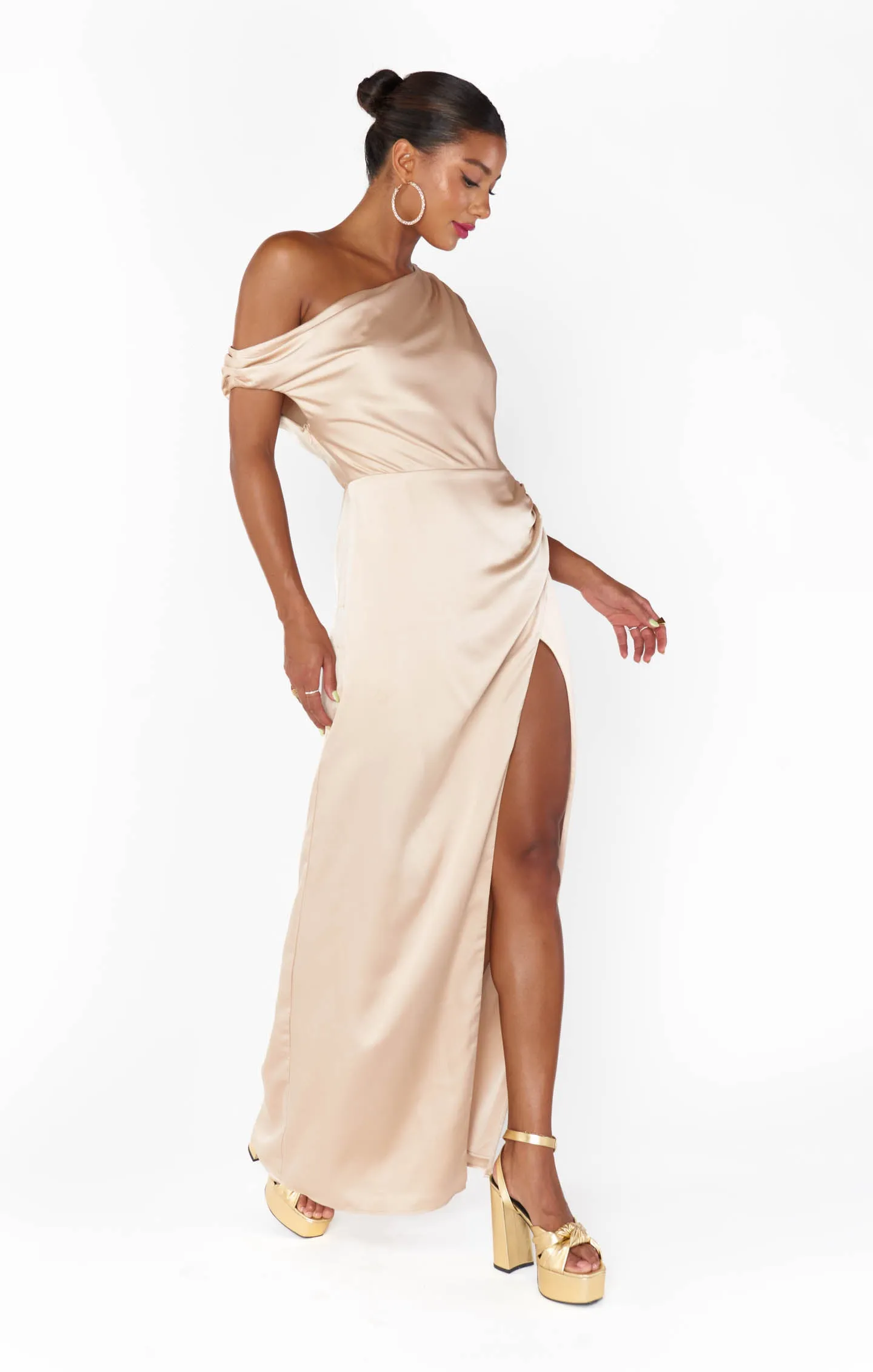 Jodie Dress ~ Champagne Luxe Satin