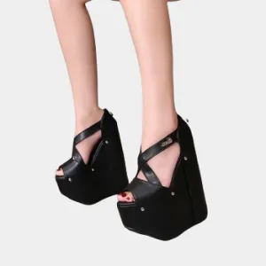 Joskaa 2024 New Chunky Platform Sandals Heels