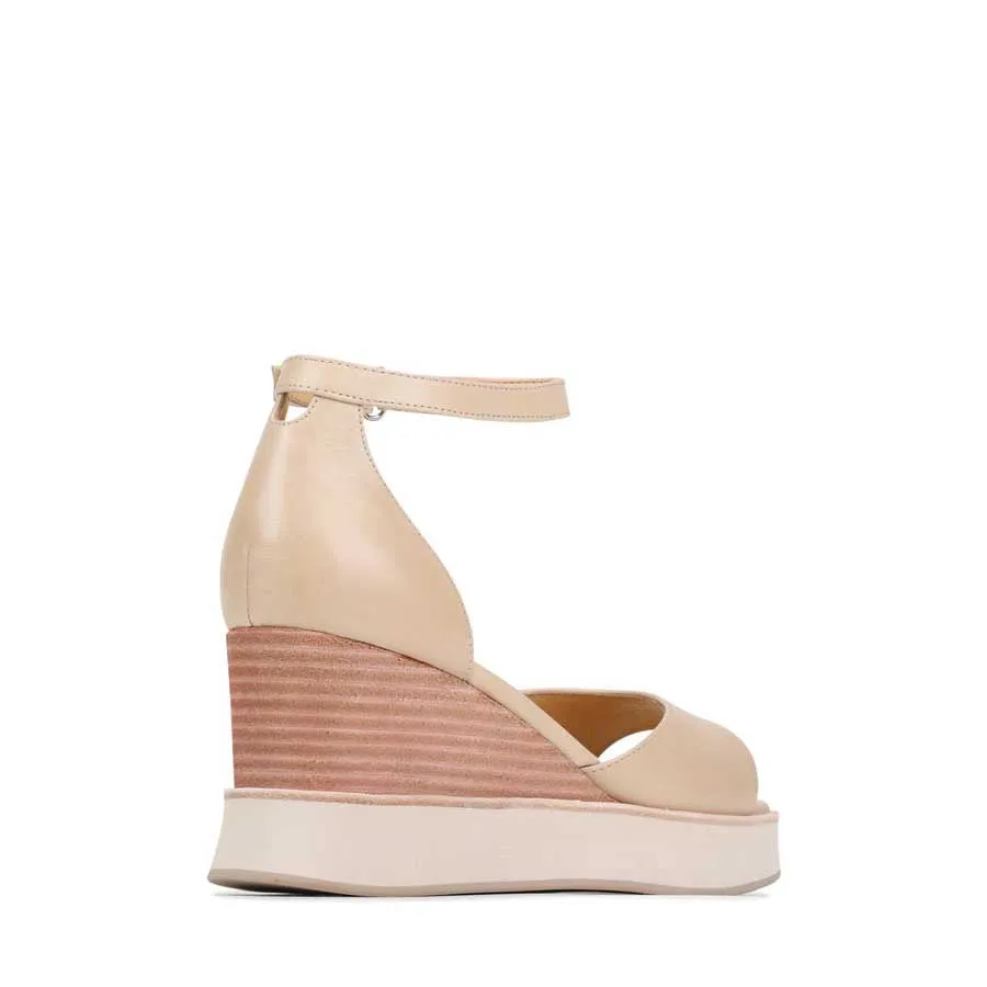 JUNAH LEATHER WEDGE SANDALS