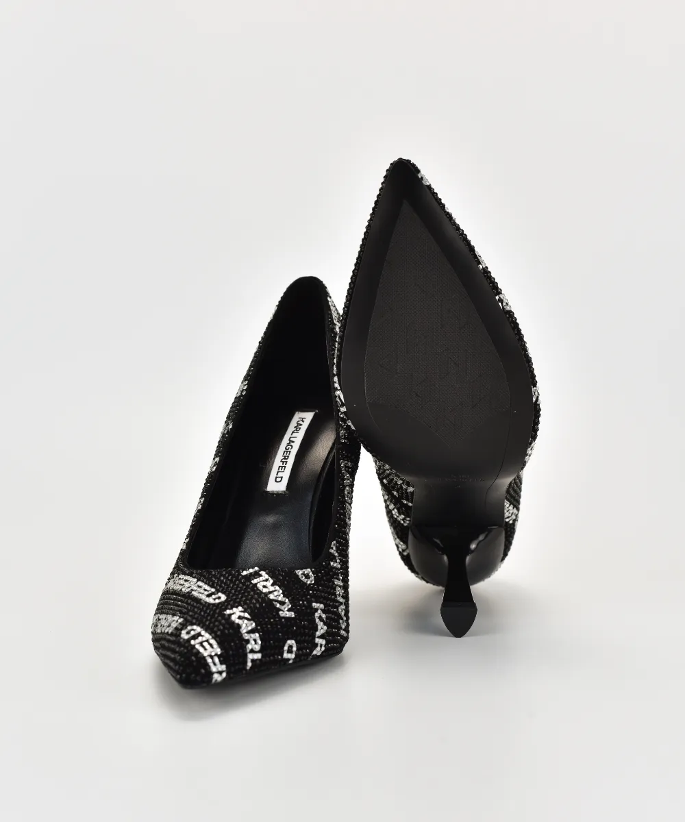 KARL LAGERFELD PANDARA II ESSENTIAL LOGO COURT HEELED PUMPS