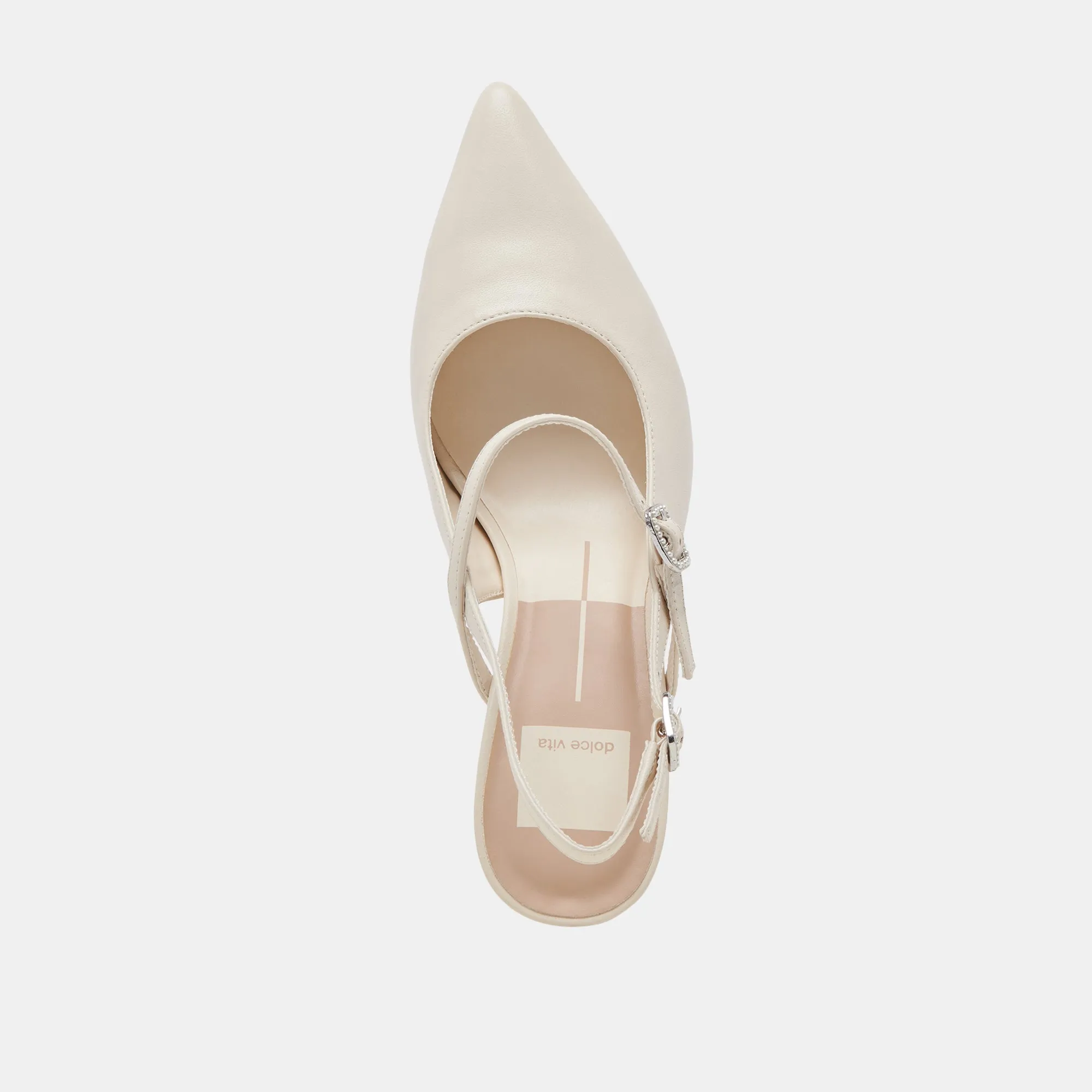 KELLEN HEELS IVORY LEATHER