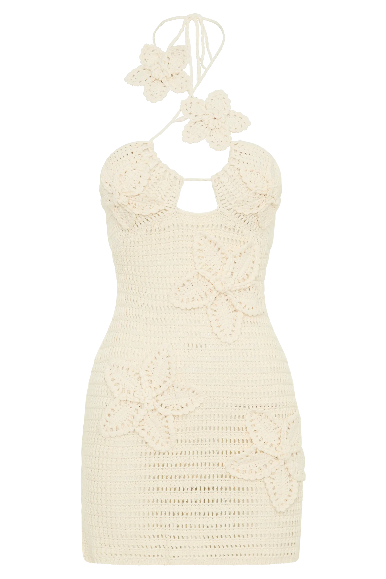 Kyla Floral Crochet Mini Dress - Buttercream