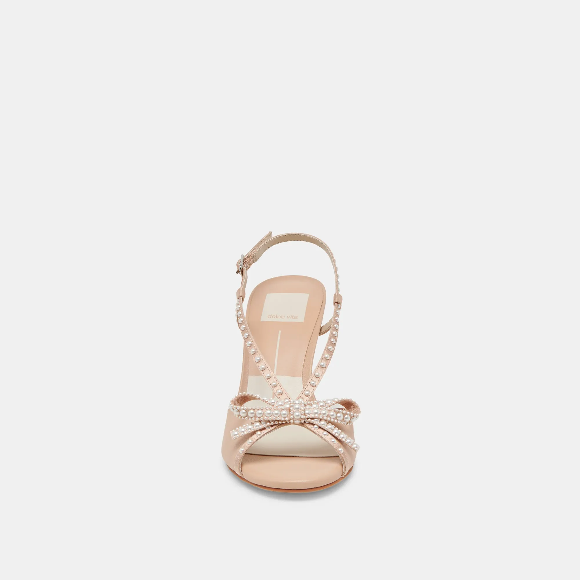 LONNY PEARL HEELS BLUSH SATIN