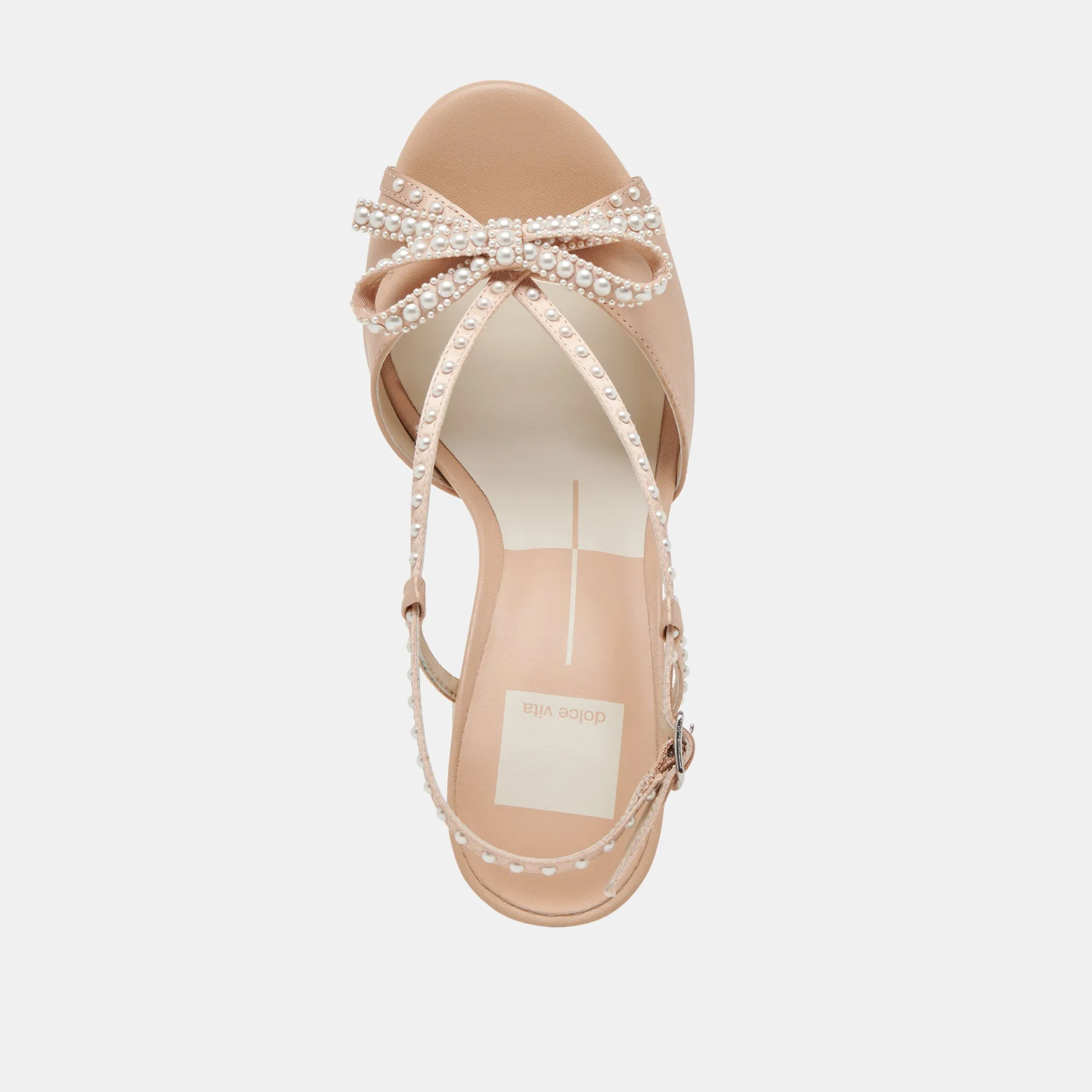 LONNY PEARL HEELS BLUSH SATIN