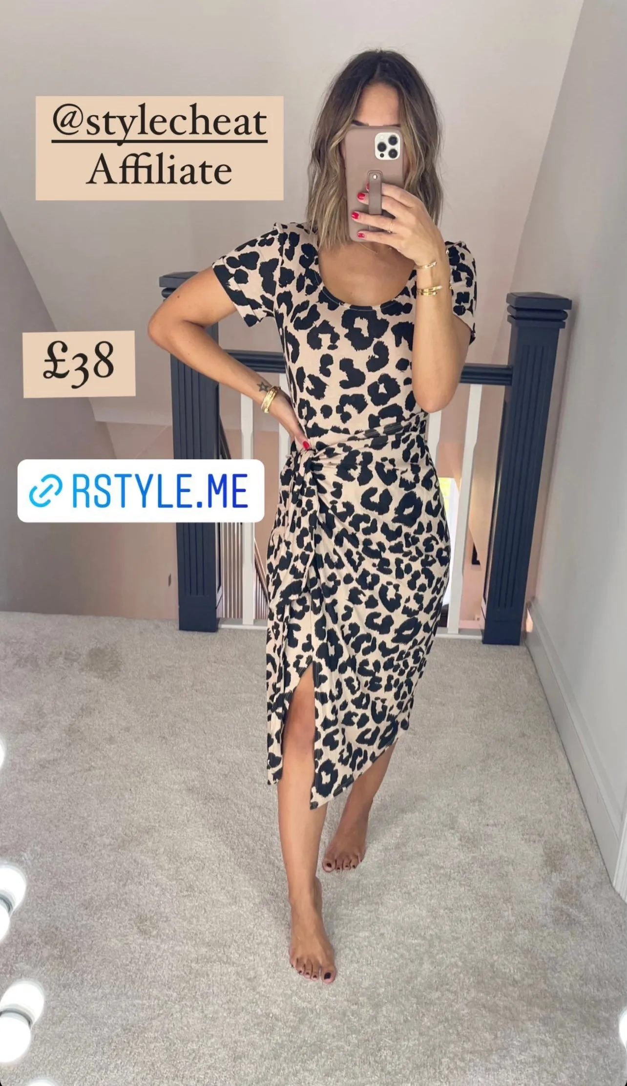 Naomi Animal Print Jersey Wrap Midi Dress