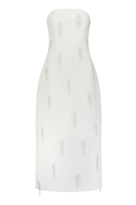 Odd Muse The Ultimate Muse Embellished Midi Dress White Size XL / AU 14