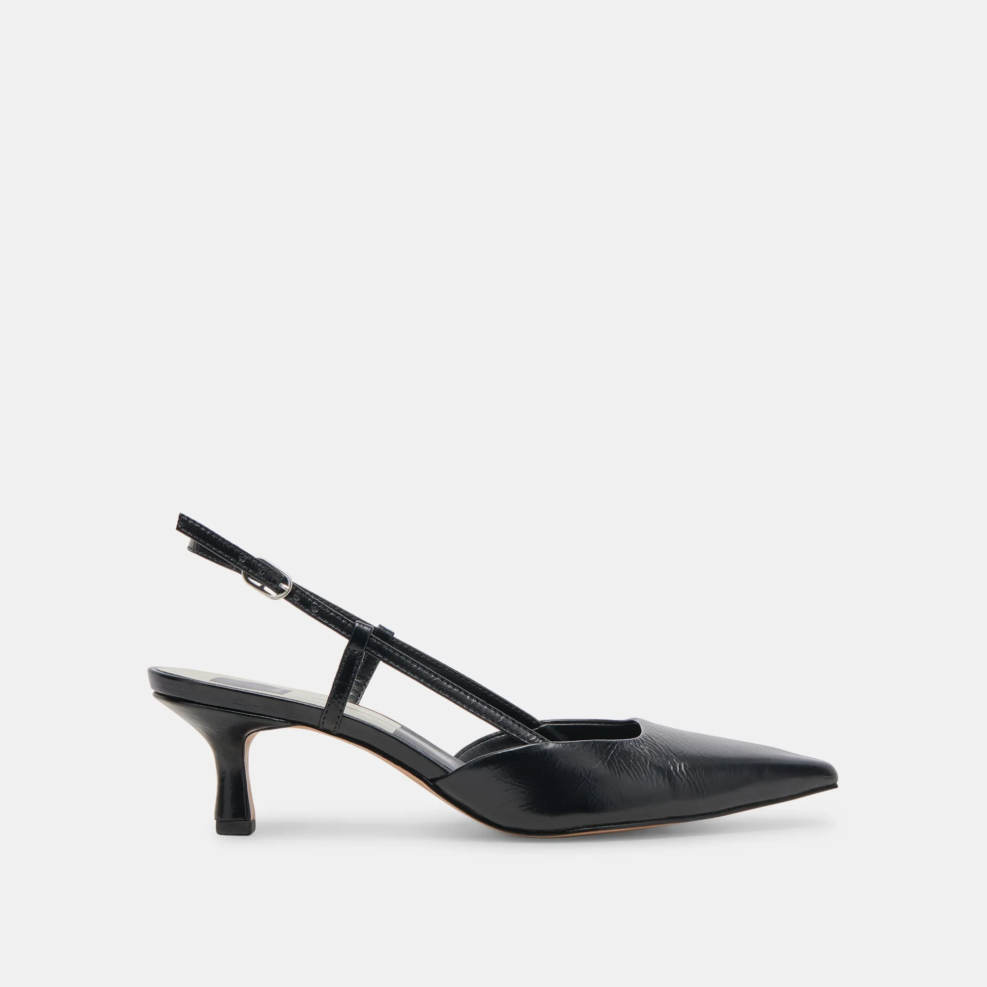 ODELA WIDE HEELS MIDNIGHT CRINKLE PATENT