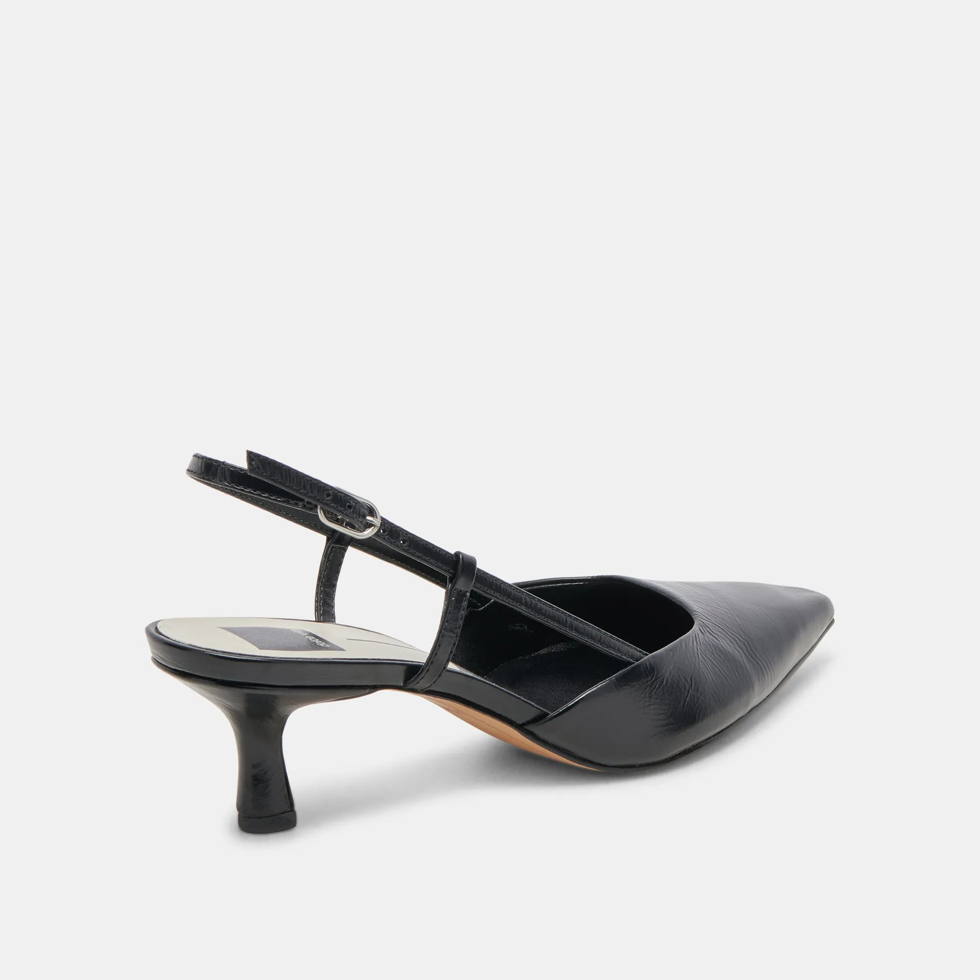 ODELA WIDE HEELS MIDNIGHT CRINKLE PATENT