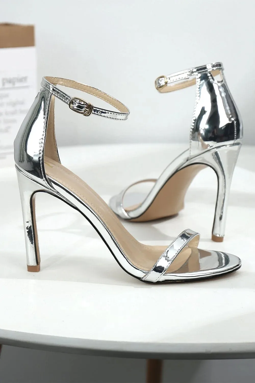 One Word Buckle High Heels