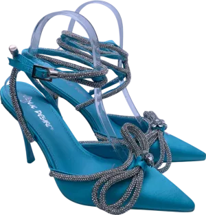 Public Desire Blue Rhinestone Embellished Heels EU 38