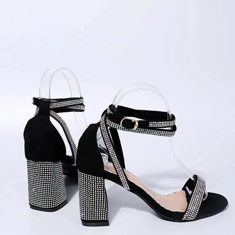 Rhinestone Bling Luxury Strap Heels