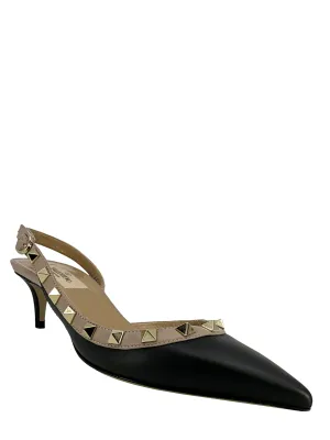 Rockstud Slingback Kitten Heel Pumps Size 6