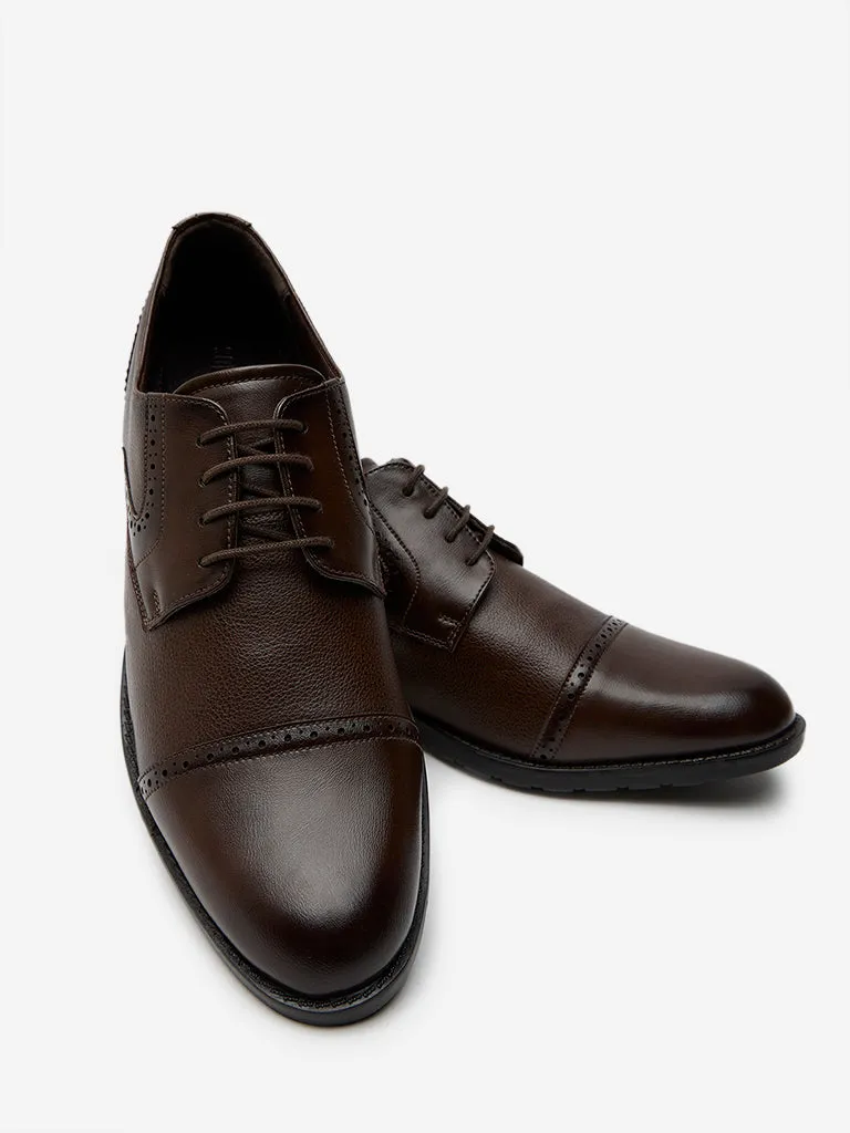 SOLEPLAY Dark Brown Perforated Brogue Shoes