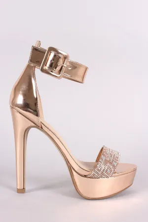 Speed Limited 98 Rhinestone Metallic Platform Heel