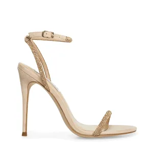 Steve Madden Breslin Rhinestone Ankle Strap Heels - Gold Nude