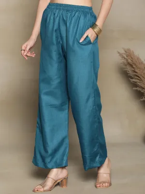 Teal CottonSlub Palazzo