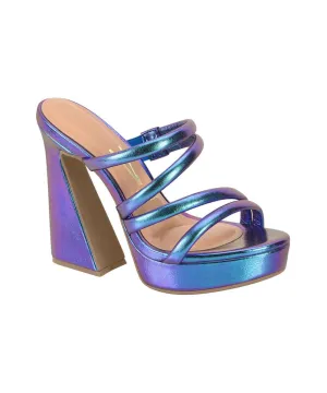 VIZZANO HEELED MULE HOLOGRAPHIC SHOE