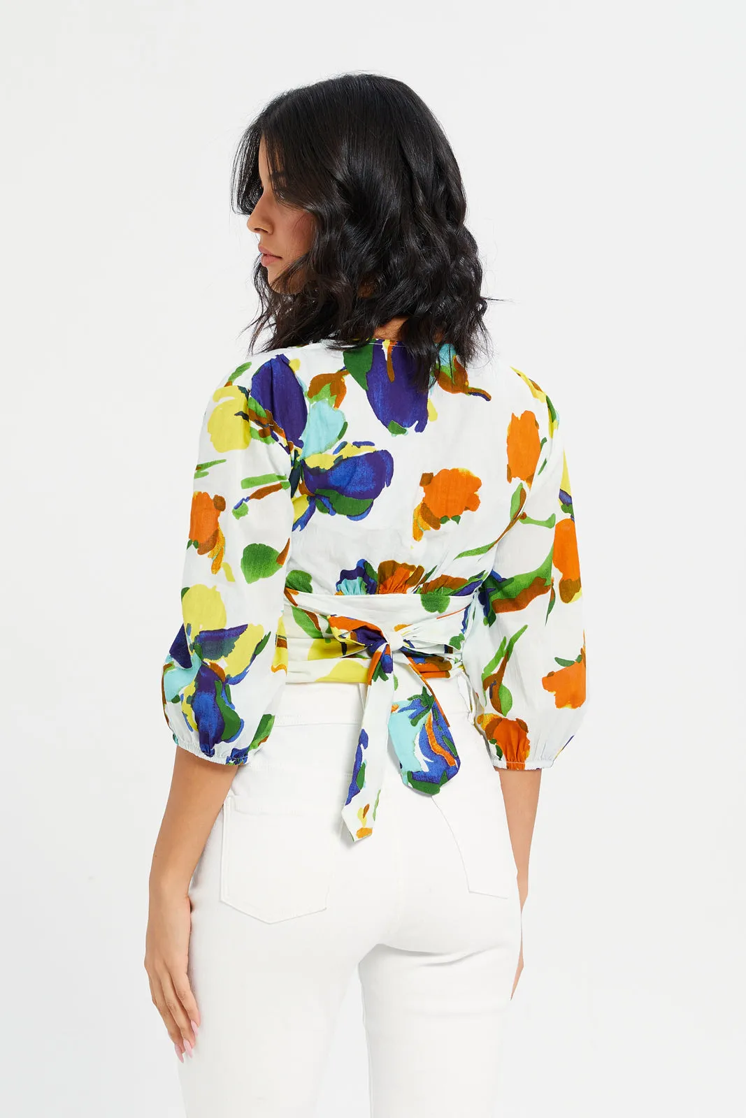 Woman White Printed Blouse